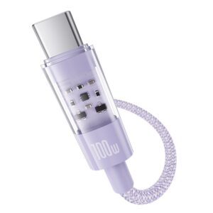 Kabel Baseus Gem Typ C-Typc C 100W 2m (fioletowy)