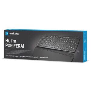 NATEC PORIFERA klawiatura Dom/Biuro Bluetooth QWERTY Amerykański międzynarodowy Czarny
