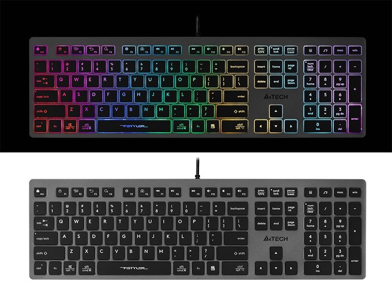 A4Tech FStyler FX60H | Podświetlenie RGB | 104 Klawisze