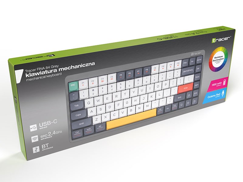Tracer Fina 84 Grey | Outemu Red Switch | 84-Key Hot-Swap
