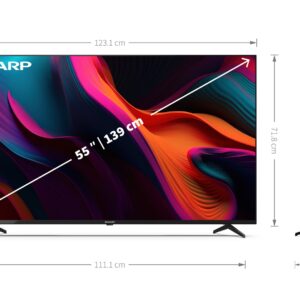 Sharp 55" 4K Ultra HD LED Google TV 139,7 cm (55") Smart TV Wi-Fi Czarny