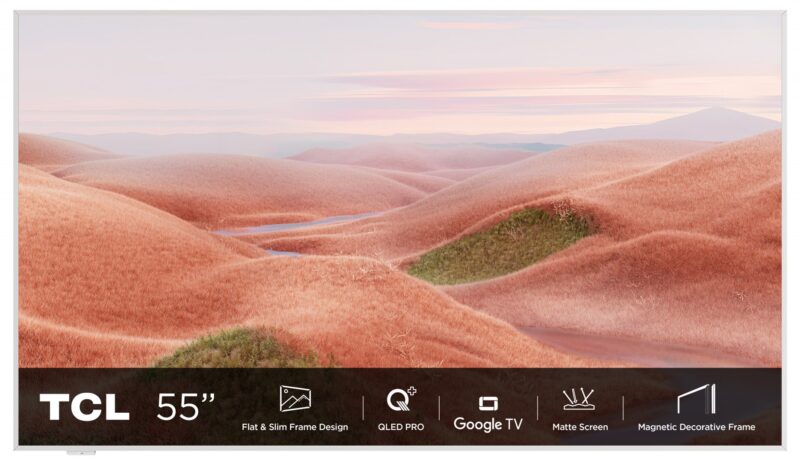 Telewizor TCL NXTFrame 55A300W QLED 55'' 4K Ultra HD 144Hz Google TV Dolby Vision IQ Biały
