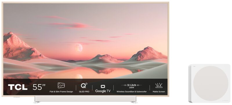 Telewizor TCL NXTFrame 55A300 PRO QLED 55'' 4K Ultra HD 144Hz Google TV Dolby Vision IQ Biały