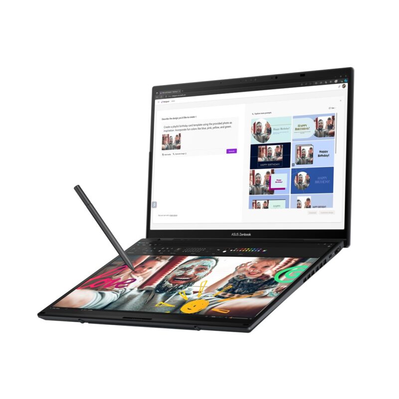 ASUS Zenbook Duo UX8406CA-PZ068X ARL H Core Ultra 9 14.0" 3K 120Hz 400nits Glossy 32GB LPDDR5X SSD2TB Intel Arc Graphics WLAN+BT Cam 75WHrs W11Pro Inkwell Gray