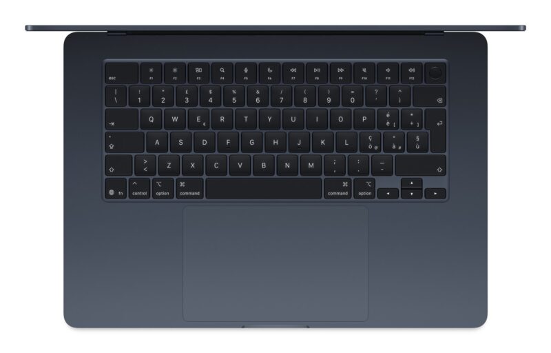 Apple MacBook Air 15,3"Retina 500nit M4 chip with 10-core CPU + 10-core GPU 16GB SSD256 2xTB4 BLKB 1Y Midnight