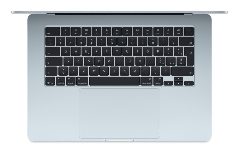 Apple MacBook Air 15,3"Retina 500nit M4 chip with 10-core CPU + 10-core GPU 24GB SSD512 2xTB4 BLKB 1Y Sky Blue