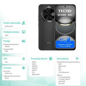 0e3a20abc464962df6f050cc1613ec7b.jpg Smartfon Spark 30C 8/256 Orbit Black