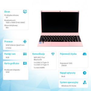 Laptop mBook14 różowy