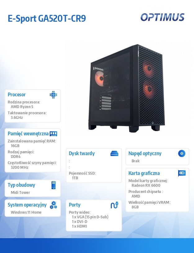 297af7b9401e0afb4d821fe4e57a5d11-1.jpg Komputer E-Sport GA520T-CR9 Ryzen 5 3600/16GB/1TB/RX 6600 8GB/W11H