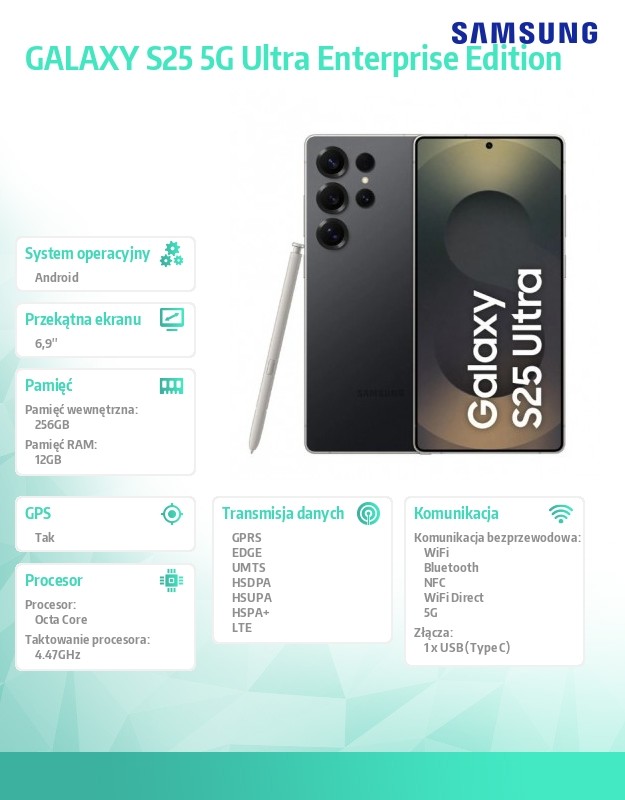 2fd53e42771d634ad729de95f5fe27a8.jpg Smartfon GALAXY S25 DS 5G Ultra 12/256GB Czarny Enterprise Edition