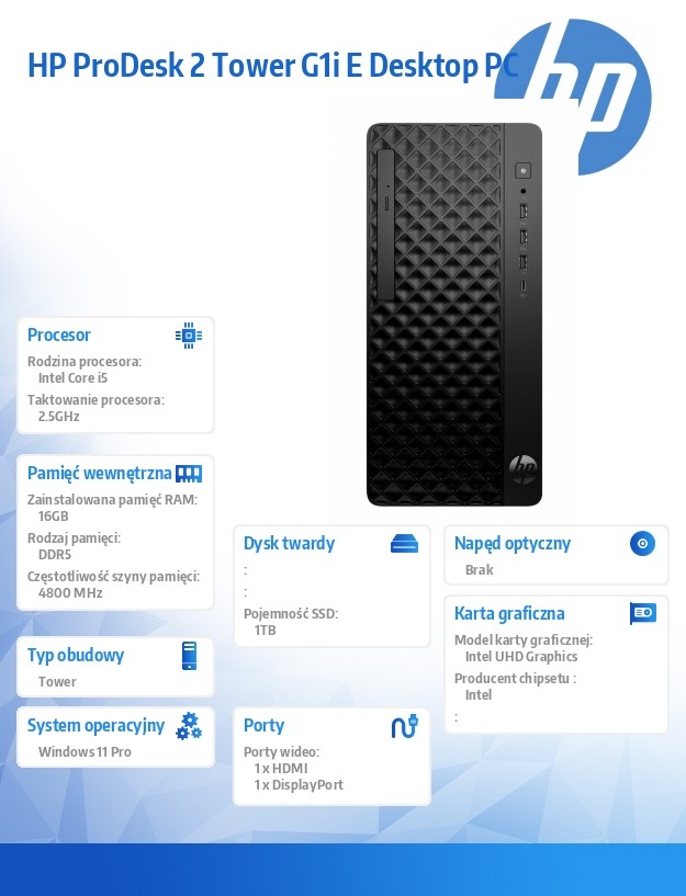 5045987baadf3b3a85995ee5285865f2-1.jpg Komputer ProDesk 2 Tower G1i E i5-14400 1TB/16GBW11P B6ZD2ET