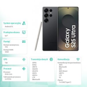 Smartfon GALAXY S25 Ultra DualSIM 5G 12GB/1TB czarny