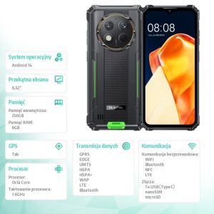 59c0e71f5e1ff85daca7d88cf77b93be.jpg Smartfon G1 4G 6/256GB IP69K Zielony