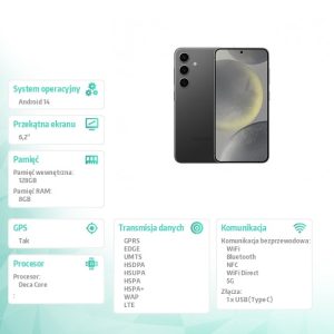 Smartfon GALAXY S24 5G 8/128GB Enterprise Edition Czarny