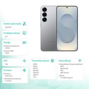 Smartfon GALAXY S25 5G 12/512GB DS Srebrny