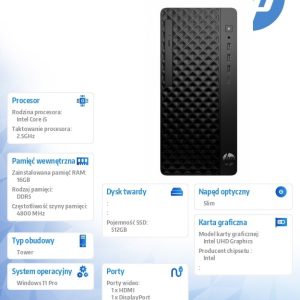 ae0eb657faf93ccd7f4663cdf769a080-1.jpg Komputer ProDesk 2 Tower G1i E i5-14400 512GB/16GB/W11P B6ZD1ET