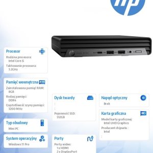 Komputer 400Mini G9Ri5-13500T 8GB/512GB/W11P 936L3EA