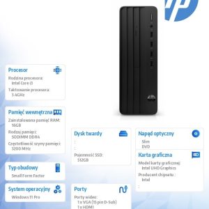 Komputer stacjonarny 290 SFF G9R i3-13100 512GB/16GB/DVDR/W11P 936A0EA