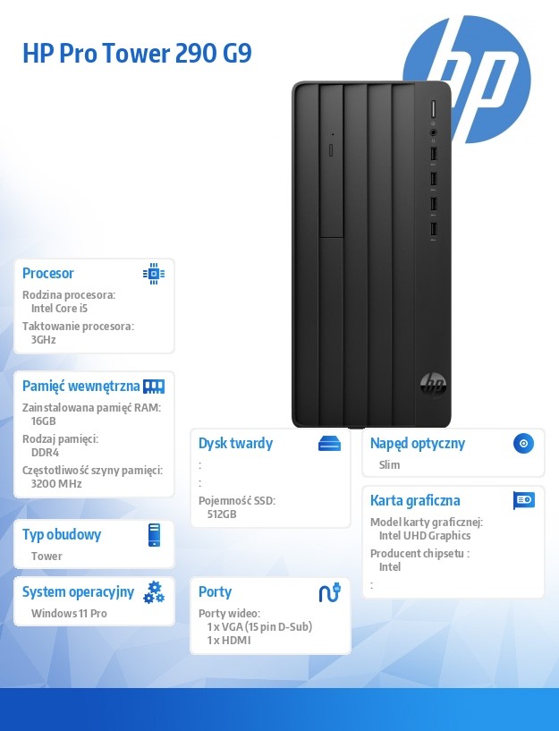 baselinker-1756547306.jpg Komputer stacjonarny 290 Tower G9 i5-12500 512GB/16GB/DVDR/W11P 9H6A9ET