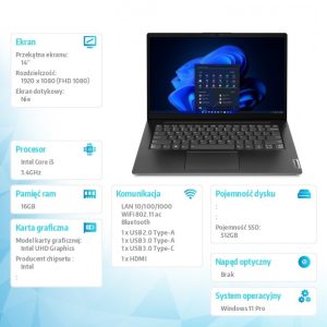 Laptop V14 G4 83A00070PB W11Pro i5-13420H/16GB/512GB/INT/14.0 FHD/Business Black/3YRS OS