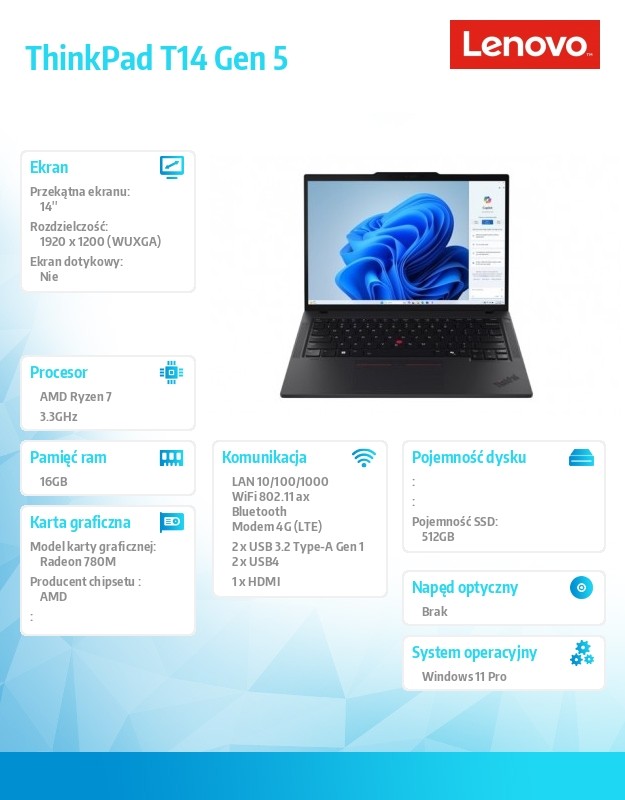baselinker-1756547726-2.jpg Ultrabook ThinkPad T14 G5 21MC0019PB W11Pro 8840U/16GB/512GB/INT/14.0 WUXGA/Black/3YRS Premier Support + CO2 Offset