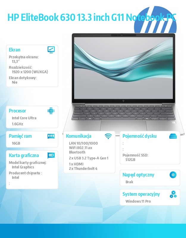 baselinker-1756547899.jpg Notebook EliteBook 630 G11 U5-135U 512GB/16GB/W11P/13,3 A37VNET