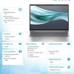 Notebook EliteBook 660 G11 U5-135H 512GB/16GB/W11Pro/16.0 A37W0ET