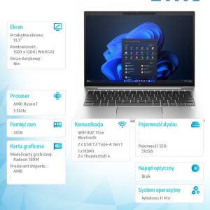 Notebook EliteBook 835 G11 Ryzen 7 8840U 512GB/32GB/W11Pro/13.3 9G0Y0ET