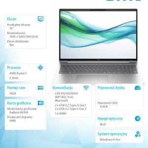 Notebook ProBook 465 G11 Ryzen 7 7735U 512GB/16GB/W11P/16.0 A38DVET