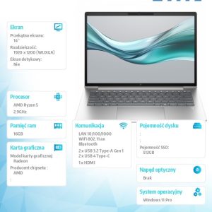 Notebook EliteBook 645 G11 Ryzen 5 PRO 7535U 512GB/16GB/W11Pro/14.0 A38D6ET