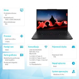 Notebook ThinkPad L14 G5 21L10031PB W11Pro Ultra 7 155U/16GB/1TB/INT/14.0 FHD/Black/3YRS OS + 1YR Premier Support + CO2 Offset