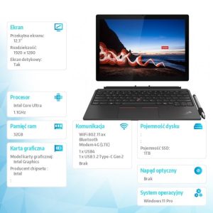 baselinker-1756548290-1.jpg Ultrabook ThinkPad X12 G2 21LK002GPB W11Pro Ultra 7 164U/1TB/32GB/INT/12.3 FHD/Touch/Black/3YRS Premier + CO2 Offset
