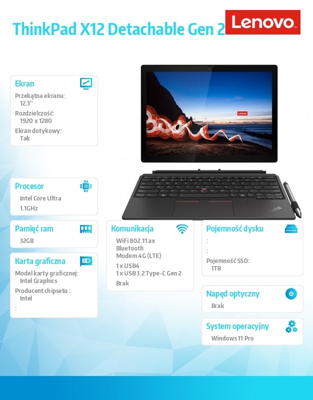 baselinker-1756548290-1.jpg Ultrabook ThinkPad X12 G2 21LK002GPB W11Pro Ultra 7 164U/1TB/32GB/INT/12.3 FHD/Touch/Black/3YRS Premier + CO2 Offset