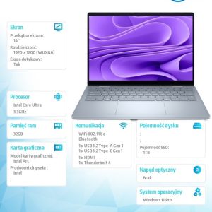 baselinker-1756548640.jpg Laptop Dell 14 Plus 2-in-1 DB04250 Win11Pro Ultra 9 288V/32GB/1TB/14.0 FHD+ Touch/Arc/WLAN + BT/Backlit Kb/4 Cell/3Y ProSupport