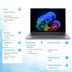 baselinker-1756548889.jpg Notebook P5405CSA-NZ0408X ultra 7 258V/14 cali WQXGA/32GB/1TB/ Win 11 PRO/3YRS  Copilot+PC