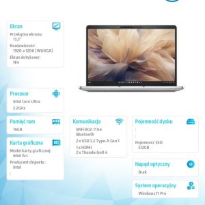 baselinker-1756548895.jpg Laptop Dell Pro 13 Plus PB13250 W11P Ultra 7 266V/16GB/512GB/13.3 FHD+/Arc/FgrPr&SmtCd/FHD/IRCam/Mic/WLAN only+BT/BcklKb/3C/vPro/3YPS Silver