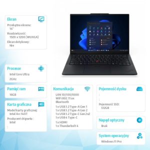 baselinker-1756549274.jpg Laptop ThinkPad E14 G7 21SX007MPB W11Pro Ultra 7 255H/16GB/512GB/INT/14.0 WUXGA/Graphite/1YR Premier Support + 3YRS OS + CO2 Offset