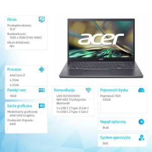 baselinker-1756549415.jpg Laptop Aspire 5 A515-57 i7-12650H/15.6 FHD IPS/16GB/512GB/  Stalowy Szary/NoOS