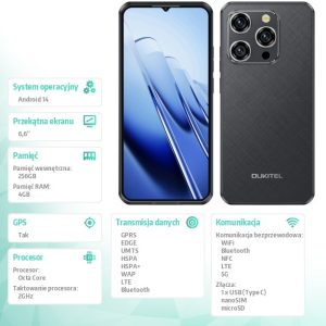 baselinker-1756645575.jpg Smartfon WP52 5G 4/256/GB IP69K Czarny