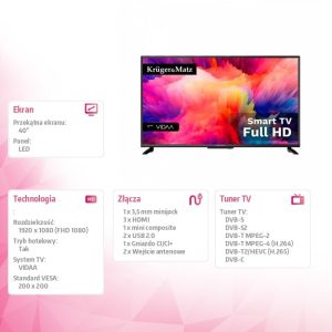 Telewizor 40 cali FHD VIDAA HEVC