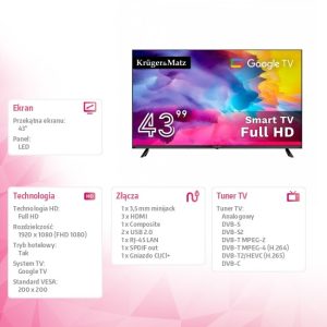 Telewizor 43 cale FHD Google TV