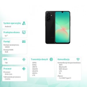 baselinker-1756645788-2.jpg Smartfon GALAXY A26 5G 6/128 GB czarny Enterprise Edition