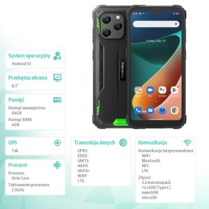 baselinker-1756645947.jpg Smartfon BV5300 PRO 4/64GB 6580h zielony