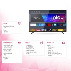 baselinker-1756645964.jpg Telewizor LED 43 cale 43IPLAY6200-U