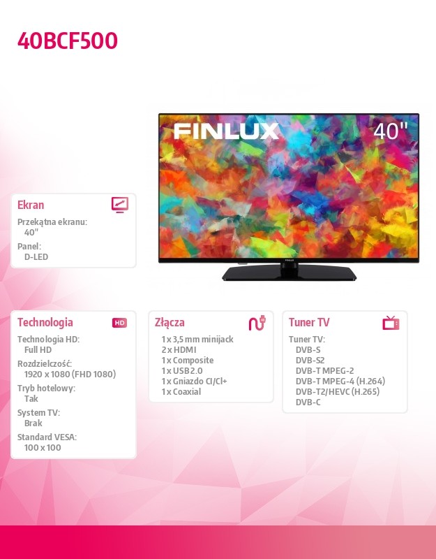 Telewizor LED 40 cali 40BCF500