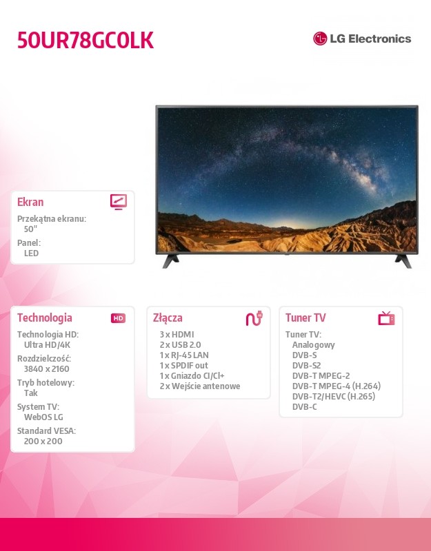 baselinker-1756646389.jpg Telewizor LED 50 cali 50UR78GC0LK