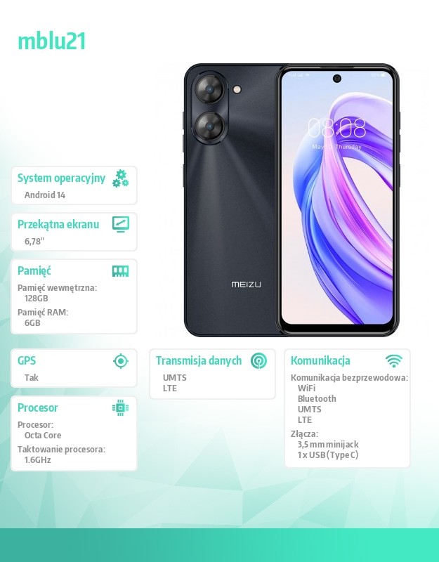 baselinker-1756646502-1.jpg Smartfon Mblu 21 6 GB / 128 GB Czarny