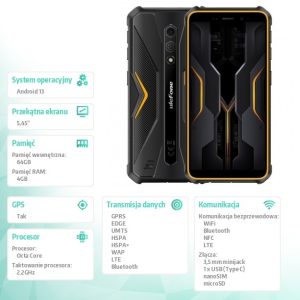 baselinker-1756646765.jpg Smartfon Armor X12 4G 3/32GB IP69K Pomarańczowy