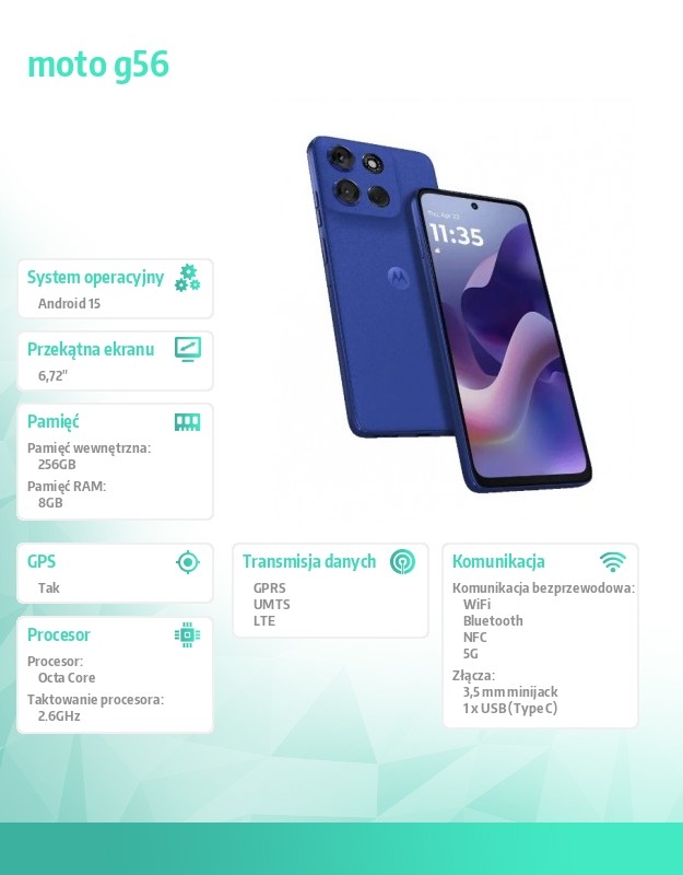 baselinker-1756646902-1.jpg Smartfon moto g56 G5 8/256GB, Dazzling Blue