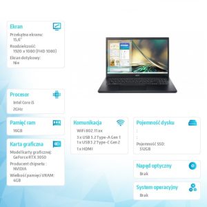 bc020138789759d5dd3bc0b07a140624.jpg Notebook Gaming Aspire 7 A715-76G-5303 i5-12450H, 15.6 FHD, 16GB,  512GB SSD, GeForce RTX 3050 4GB, NoOS, czarny